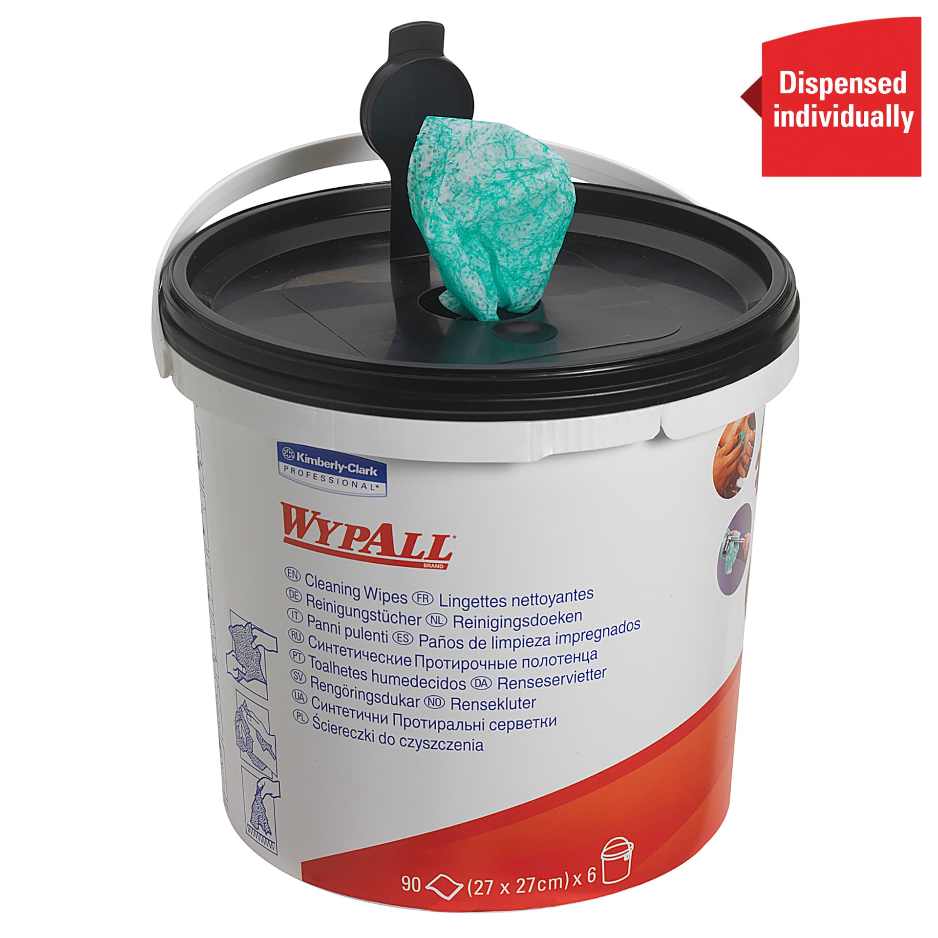 Reinigingsdoek WypAll PowerClean emmer 1-laags 6x90 vel groen 7775 4