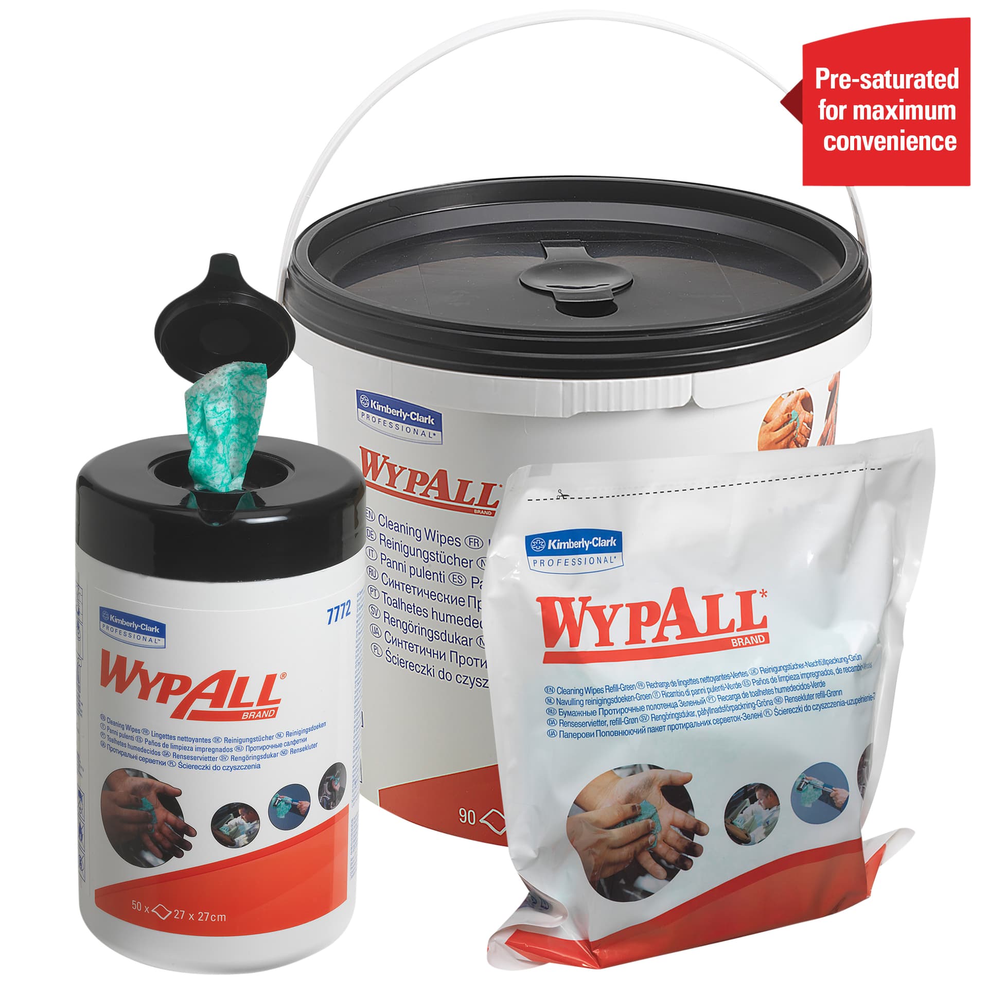 Reinigingsdoek WypAll PowerClean emmer 1-laags 6x90 vel groen 7775 5
