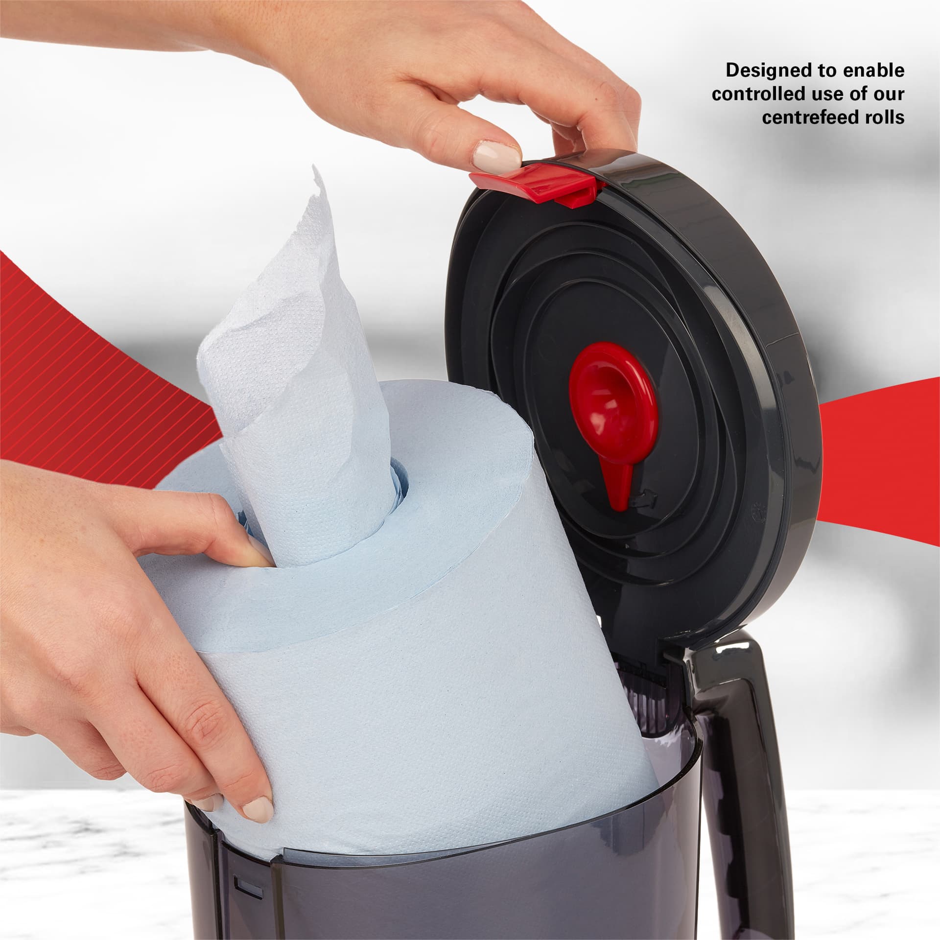 Poetspapierdispenser WypAll L10 Reach draagbare dispenser zwart 6221 5