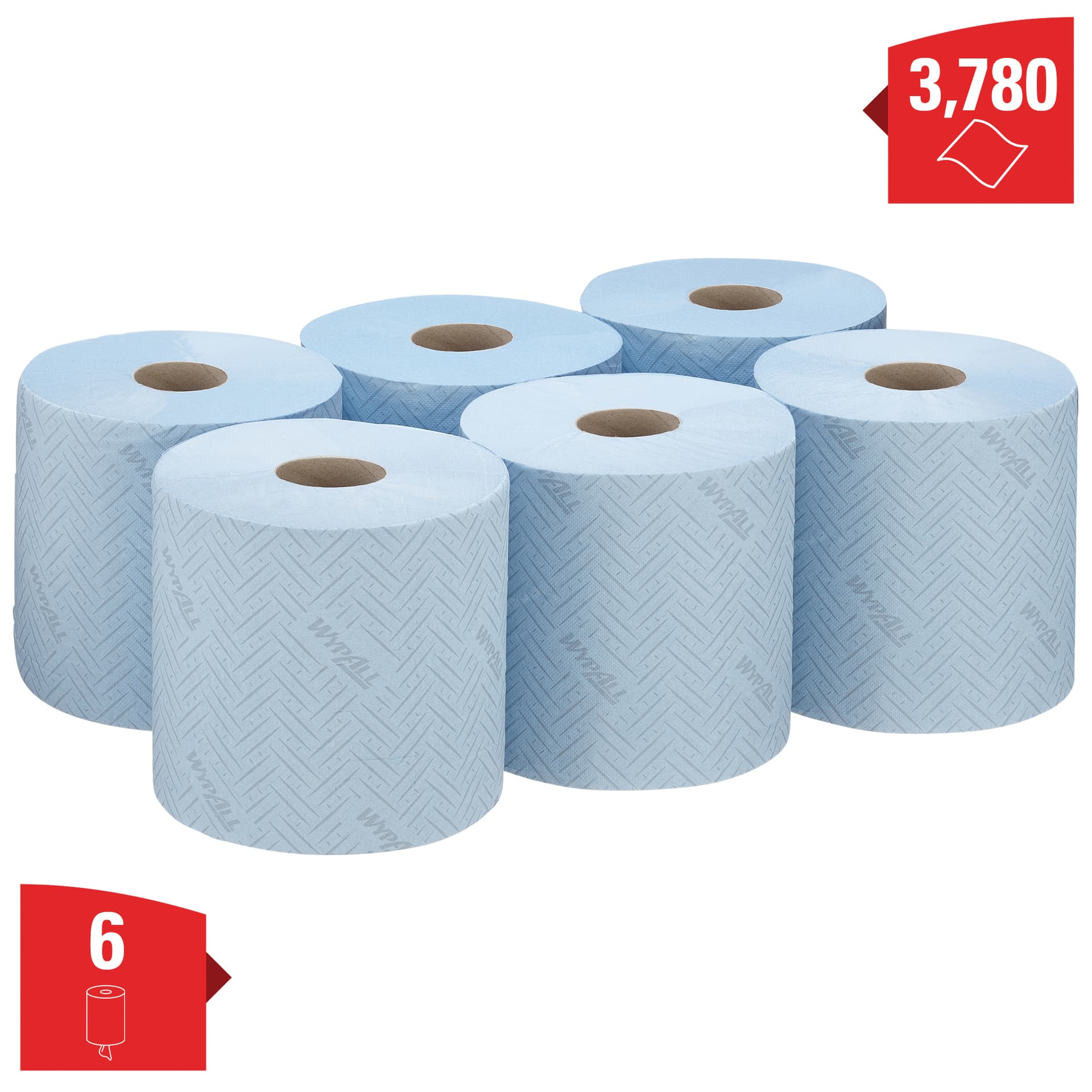 Poetspapier WypAll L10 GeneralClean 1-laags 630 vel blauw 7494 2