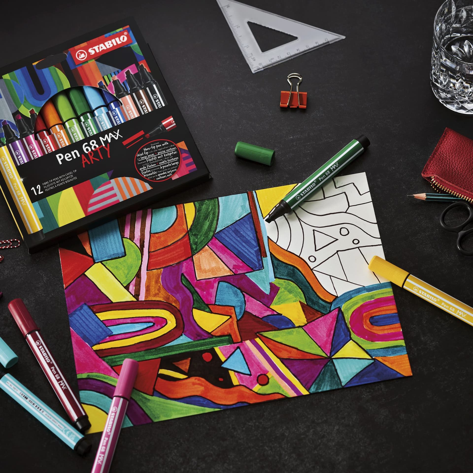 Viltstift STABILO Pen 68 Max Arty assorti etui à 24 stuks 5