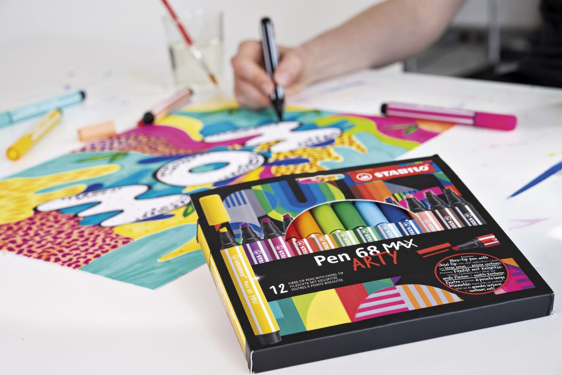Viltstift STABILO Pen 68 Max Arty assorti etui à 6 stuks 2
