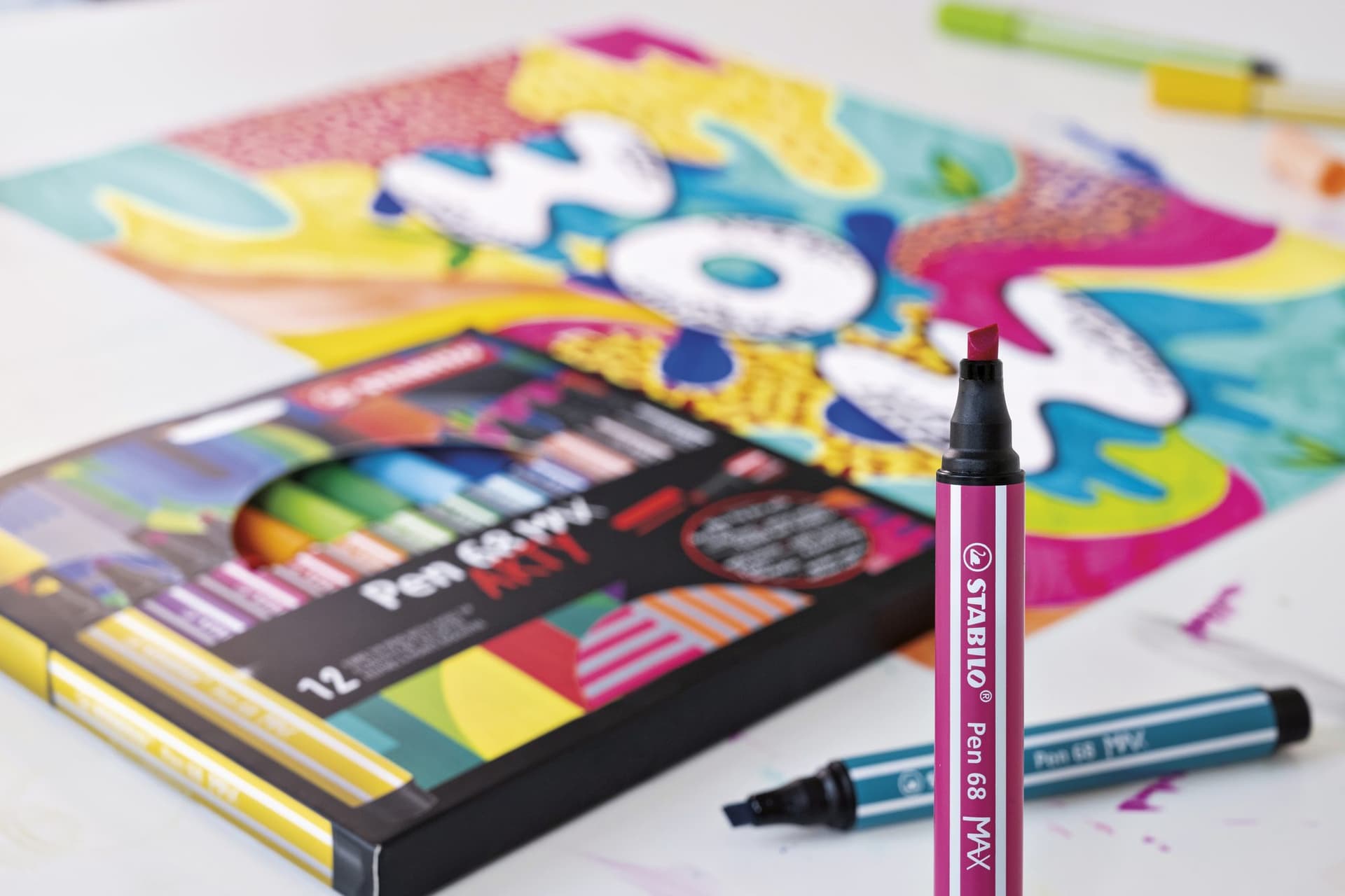 Viltstift STABILO Pen 68 Max Arty assorti etui à 6 stuks 3