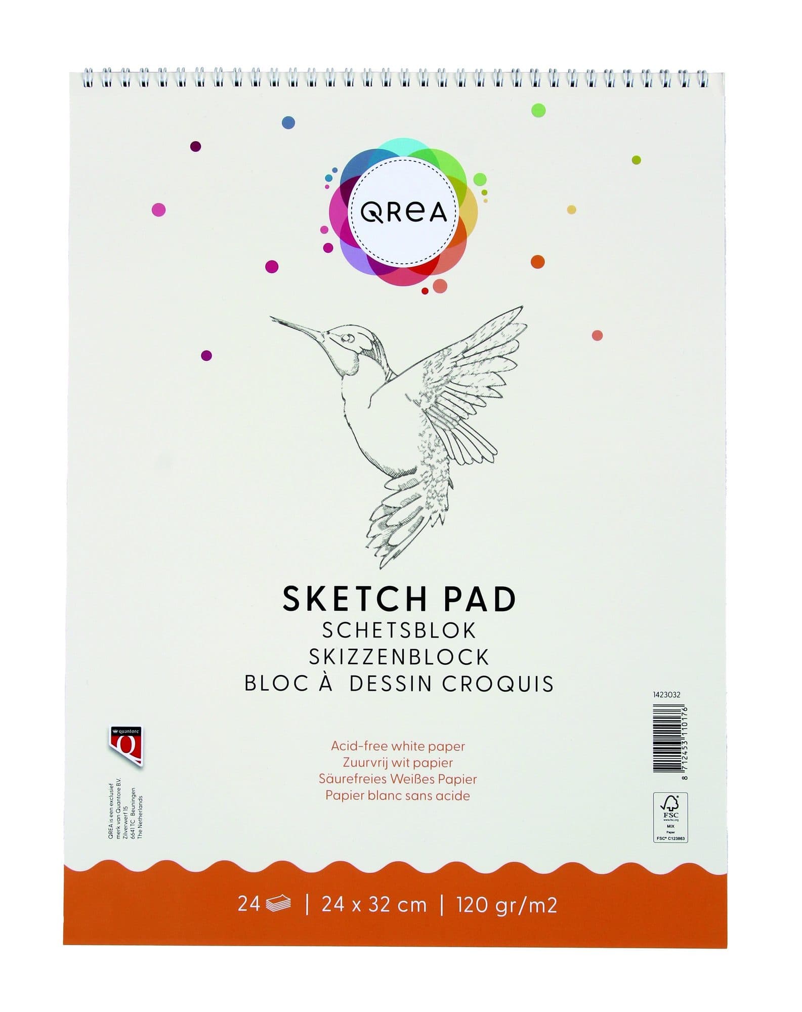 Schetsblok Qrea 24x32 120gr spiraal
