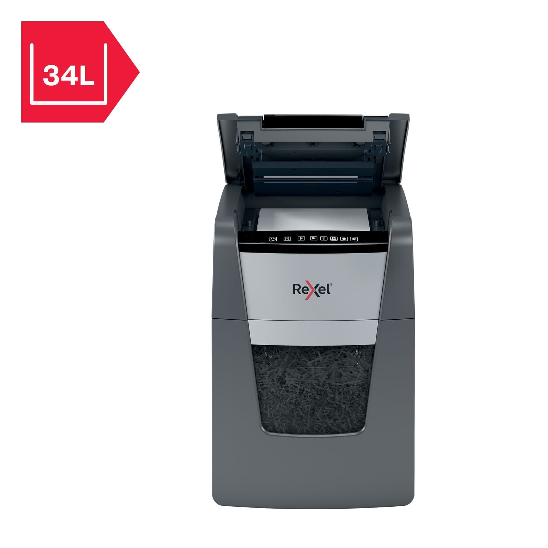 Papiervernietiger Rexel Optimum Auto+ 90X snippers 4x28mm 3