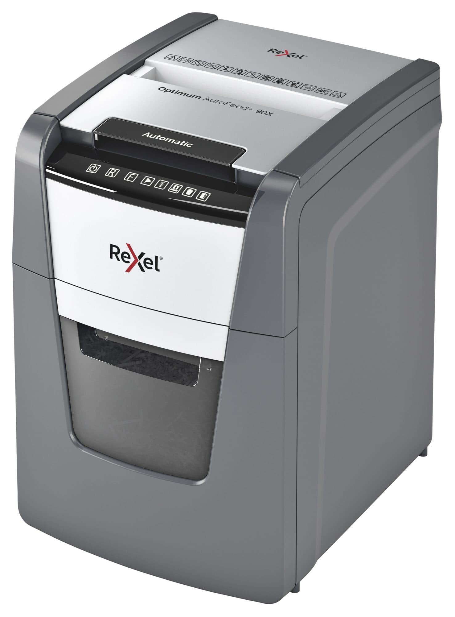 Papiervernietiger Rexel Optimum Auto+ 90X snippers 4x28mm 2