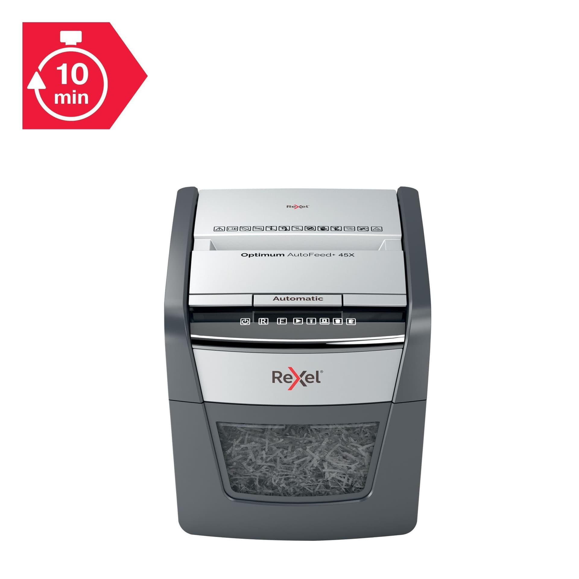 Papiervernietiger Rexel Optimum Auto+ 45X snippers 4x28mm 10