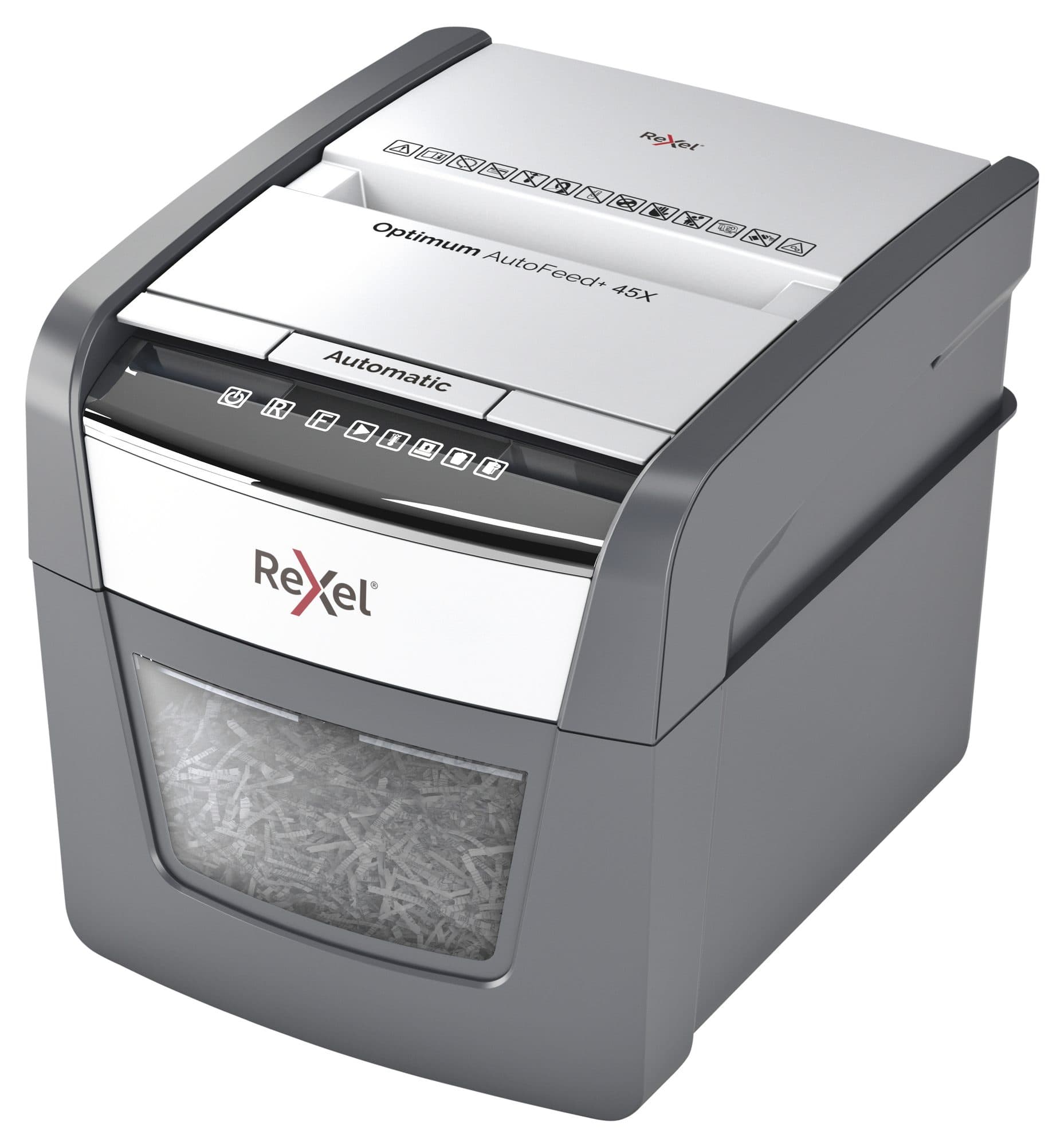 Papiervernietiger Rexel Optimum Auto+ 45X snippers 4x28mm 2