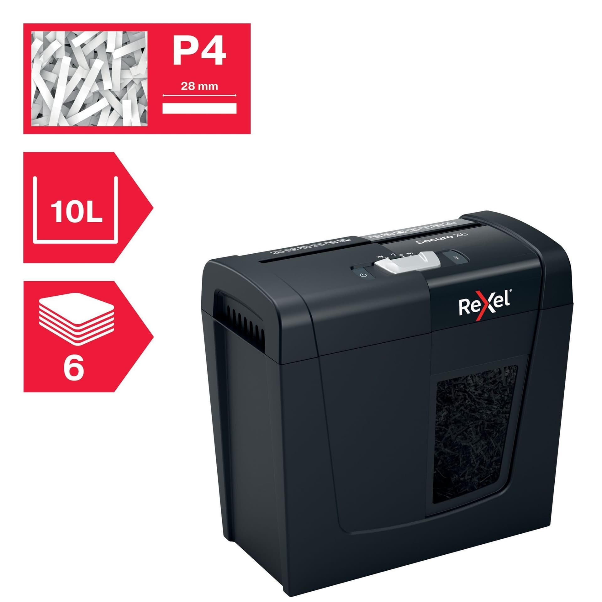 Papiervernietiger Rexel Secure X6 snippers 4x40mm 7