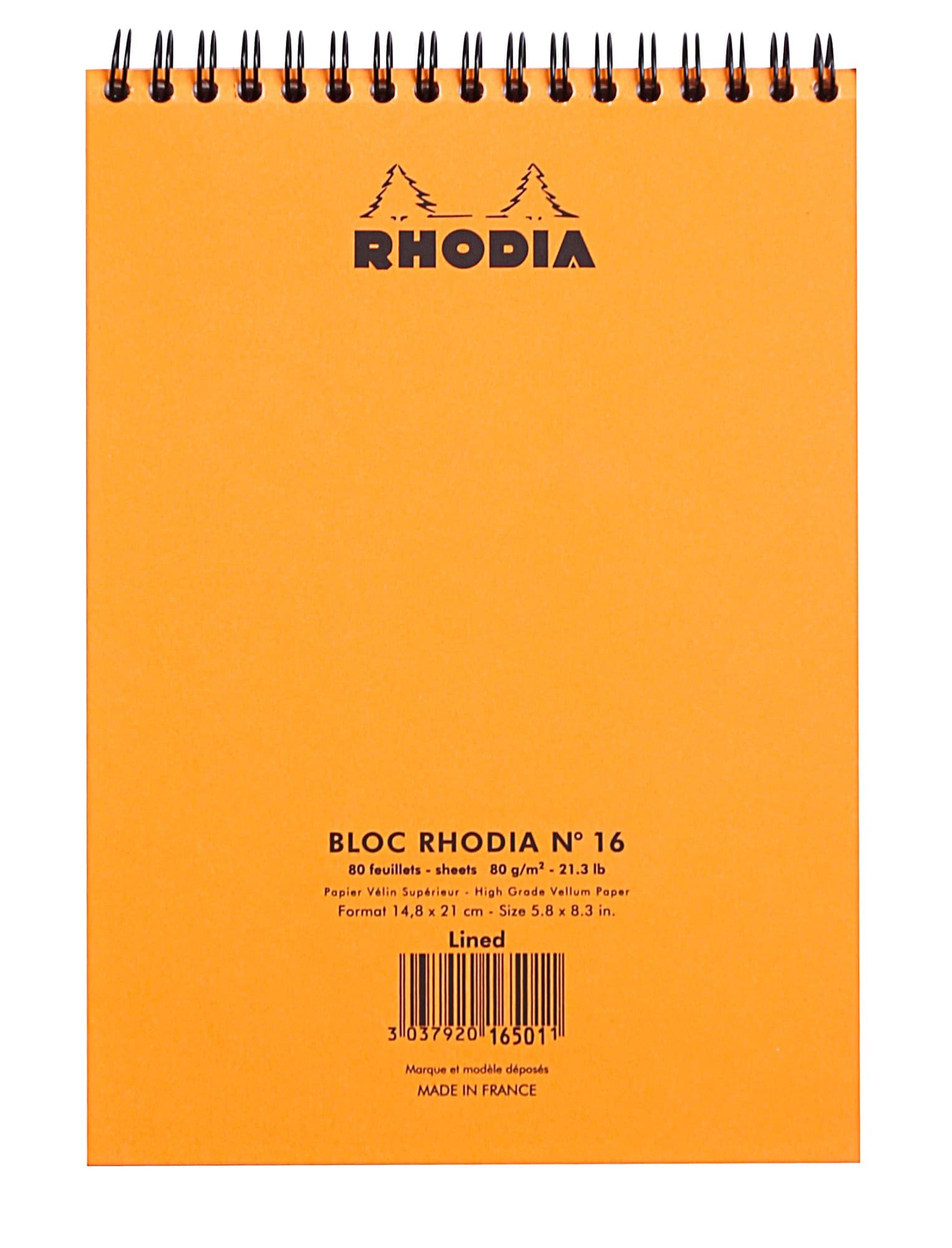 Spiraalblok Rhodia A5 lijn 160 pagina's 80gr oranje 3