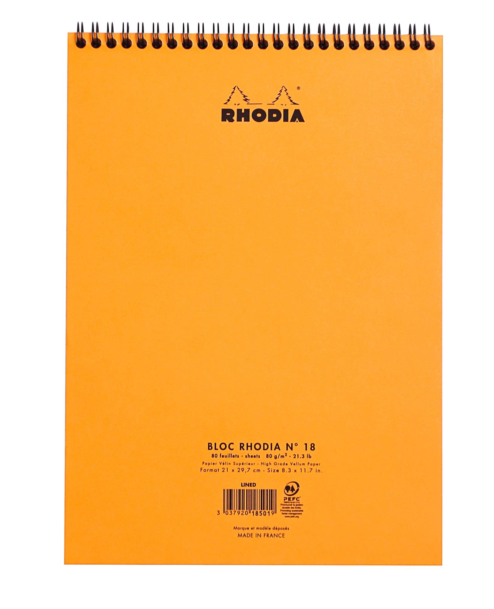 Spiraalblok Rhodia A4 lijn 160 pagina's 80gr oranje 3