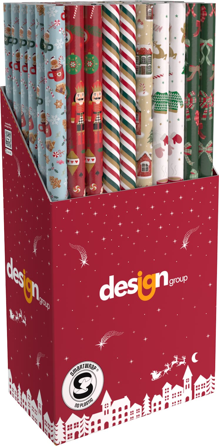 Inpakpapier Kerst 200x70cm assorti