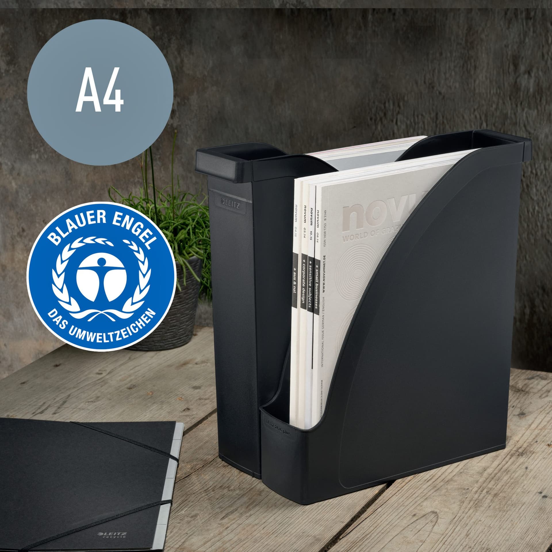 Tijdschriftcassette Leitz Recycle A4 zwart 4