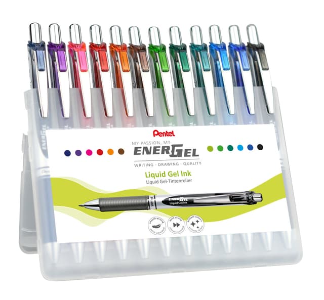 Gelschrijver Pentel BL77 Energel medium assorti 12 stuks 2