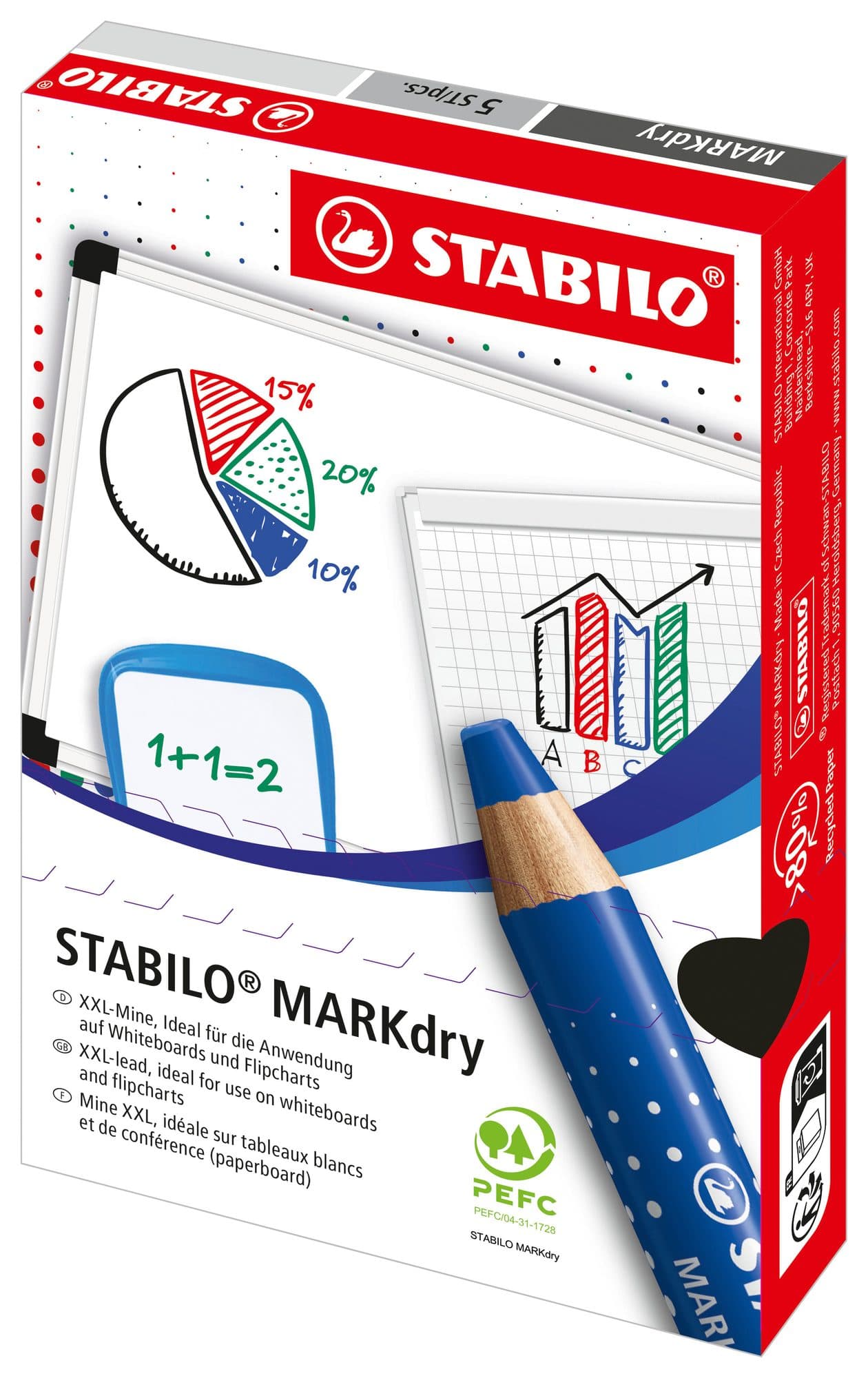 Whiteboardpotlood STABILO MARKdry 648/46 zwart 2