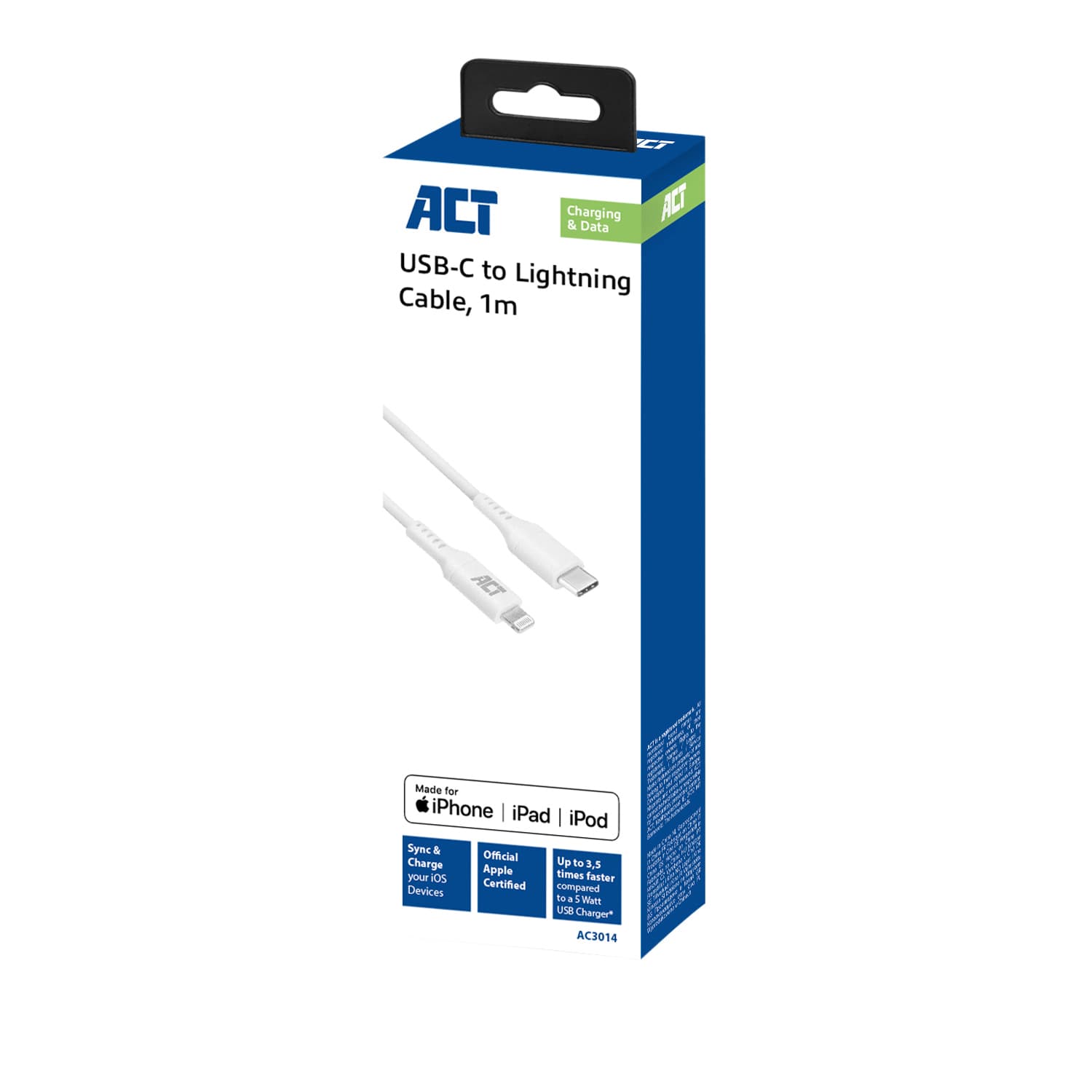Kabel ACT USB-C naar Lightning laad -en data 1 meter 2