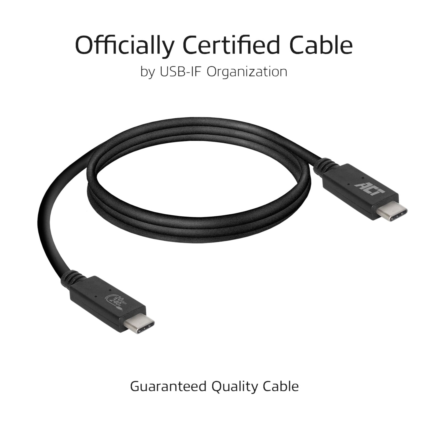 Kabel ACT USB-C USB 4 20Gbps Thunderbolt3 1 meter 3