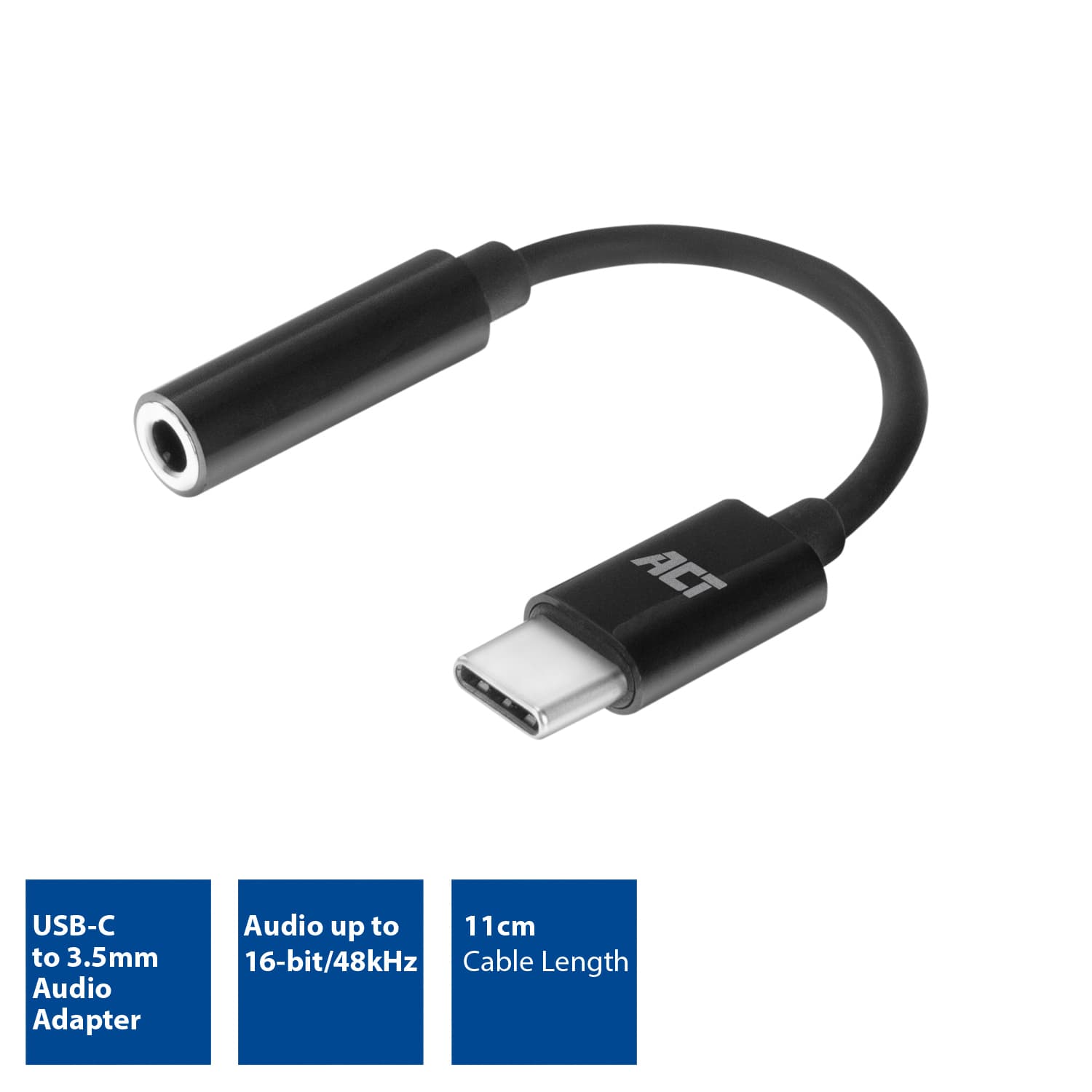Adapter ACT USB-C naar 3.5mm audio jack 0.1 meter 3