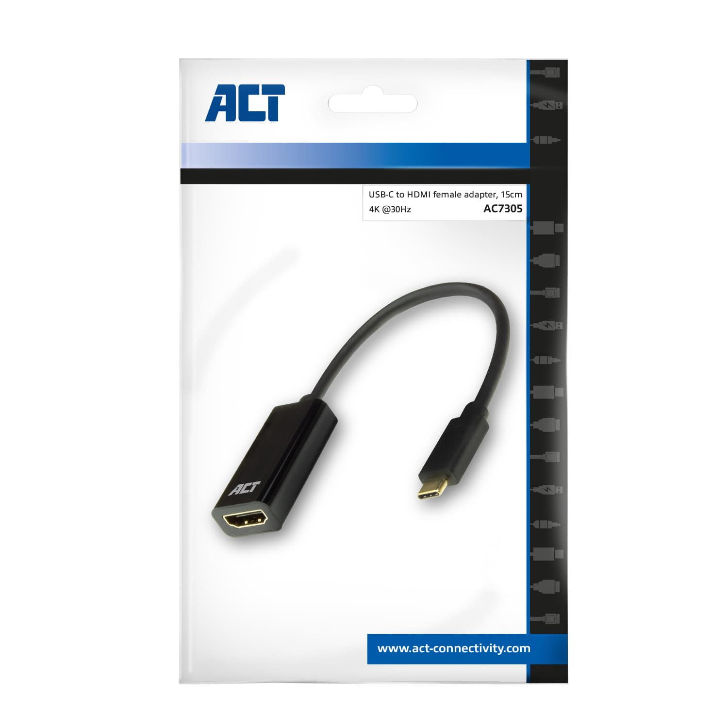 Adapter ACT USB-C naar HDMI 4K 30Hz 0.15 meter 2