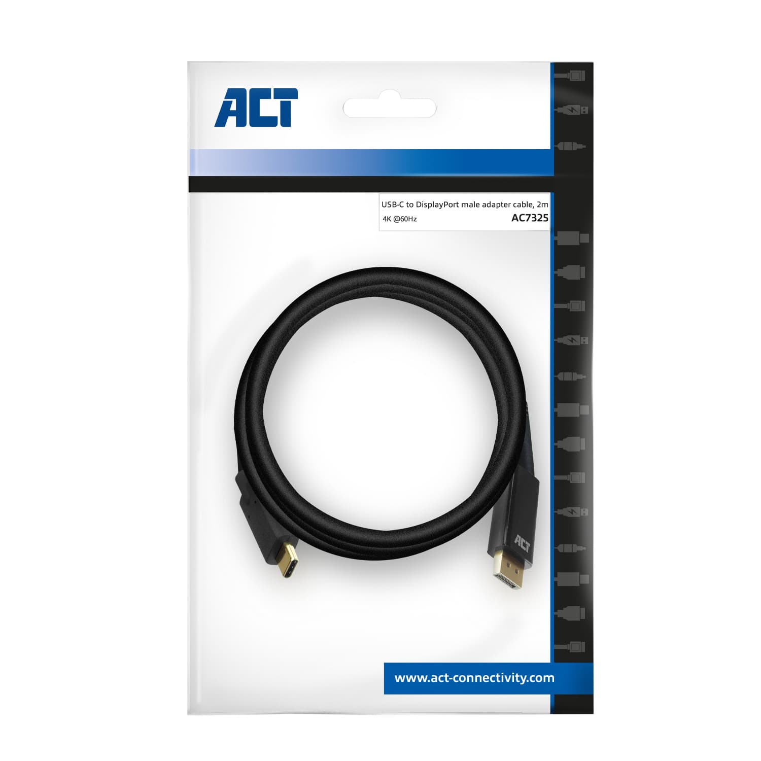 Kabel ACT USB-C naar Displayport 60Hz 2 meter 2