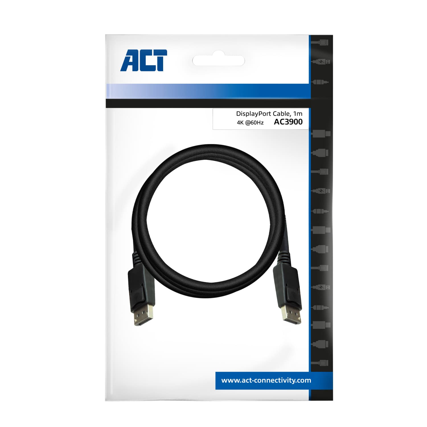 Kabel ACT DisplayPort 1 meter zwart 2