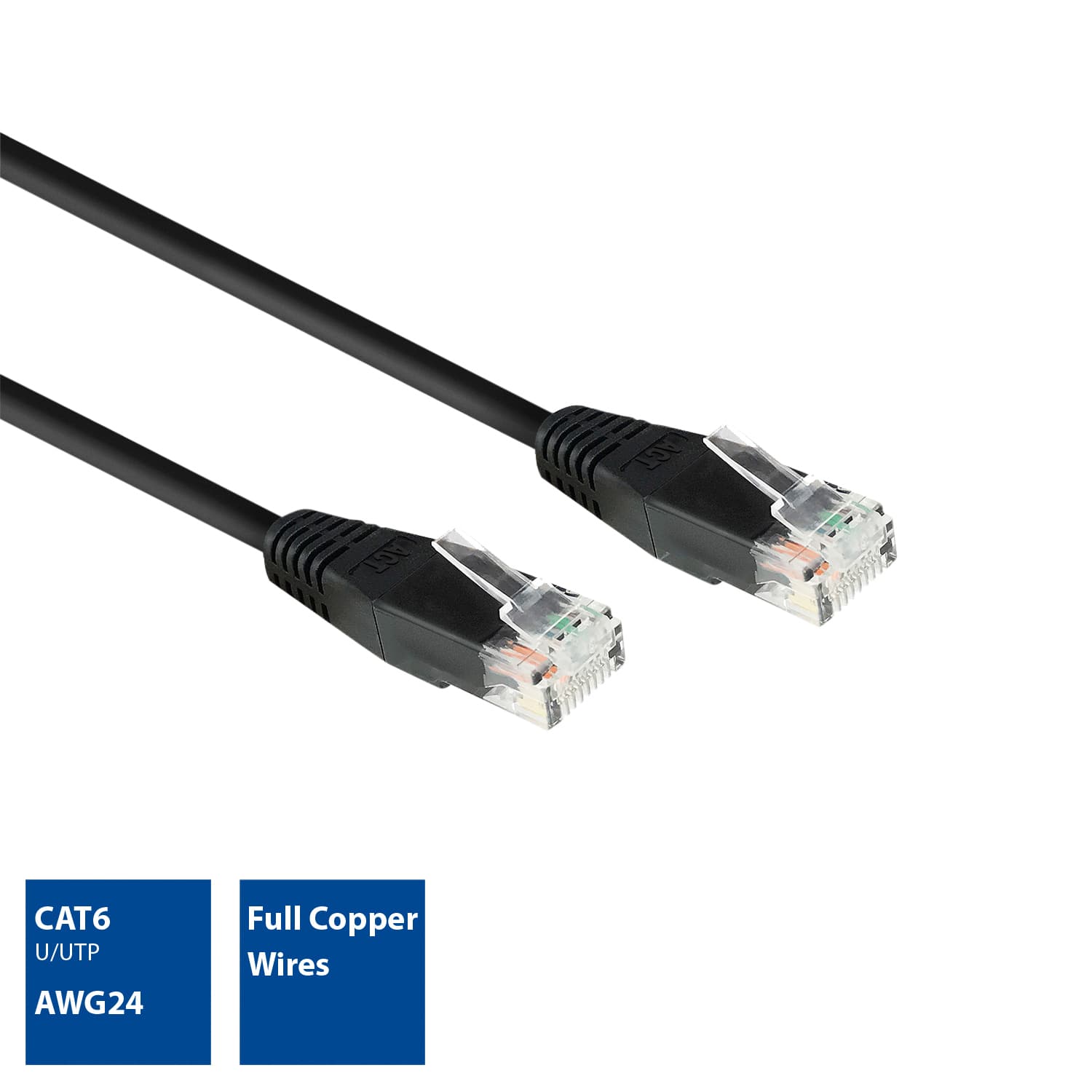 Kabel ACT CAT6 Network koper 0.9 meter zwart 3