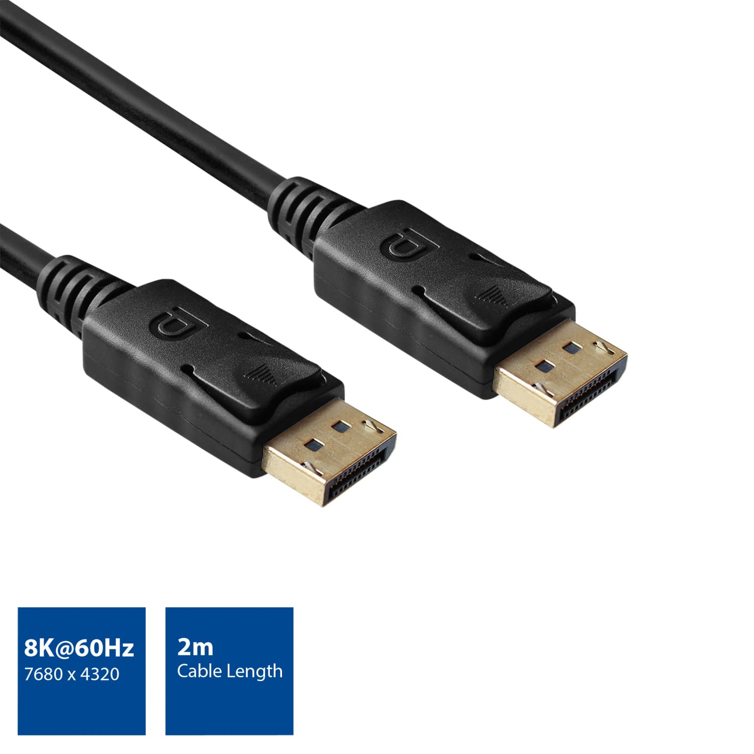 Kabel ACT DisplayPort 1.4 8K M-M 2 meter zwart 3