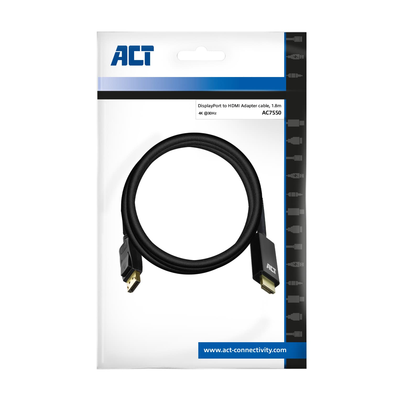 Kabel ACT DisplayPort naar HDMI 1,8 meter 2