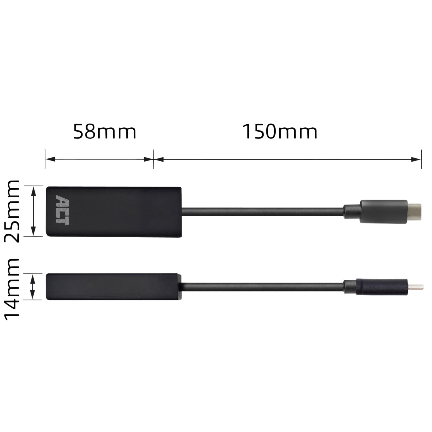 Adapter ACT USB-C naar Gigabit Ethernet 0.15 meter 5