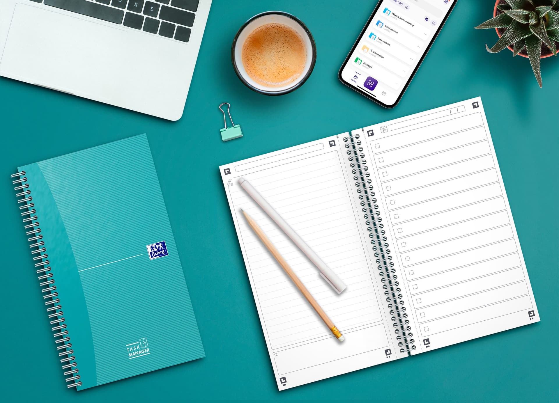 Task Manager Oxford 141x246 mm 115vel aqua 7