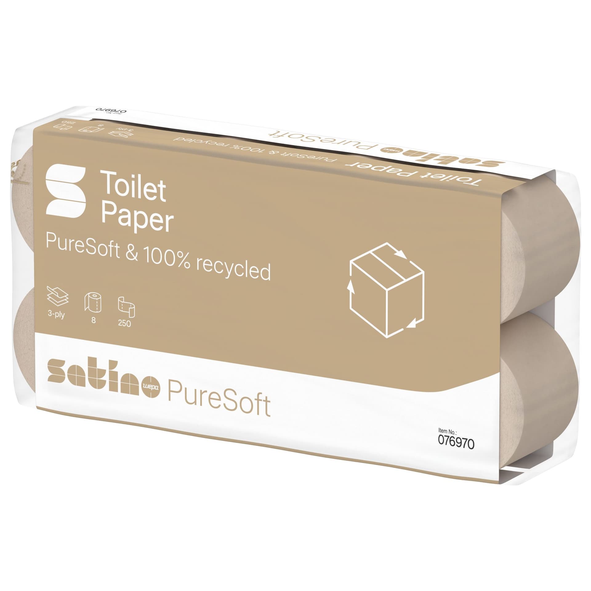 Toiletpapier Satino MT1 Puresoft 3-laags 250 vel naturel 076970 3