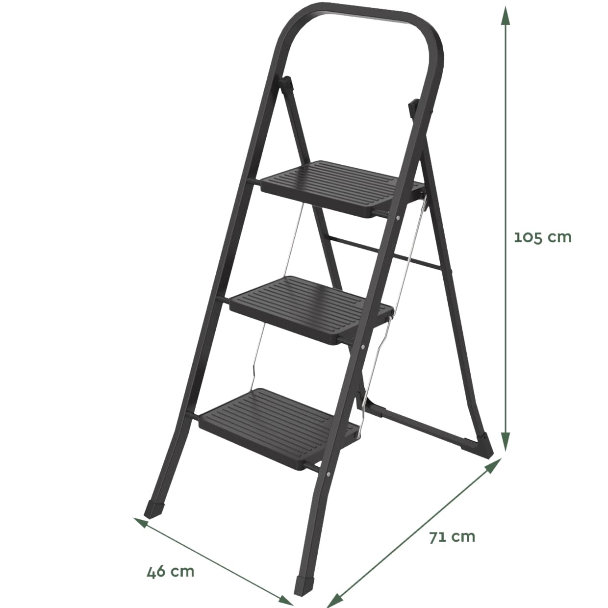Huishoudtrap BRASQ 3 treden SL300 zwart 2