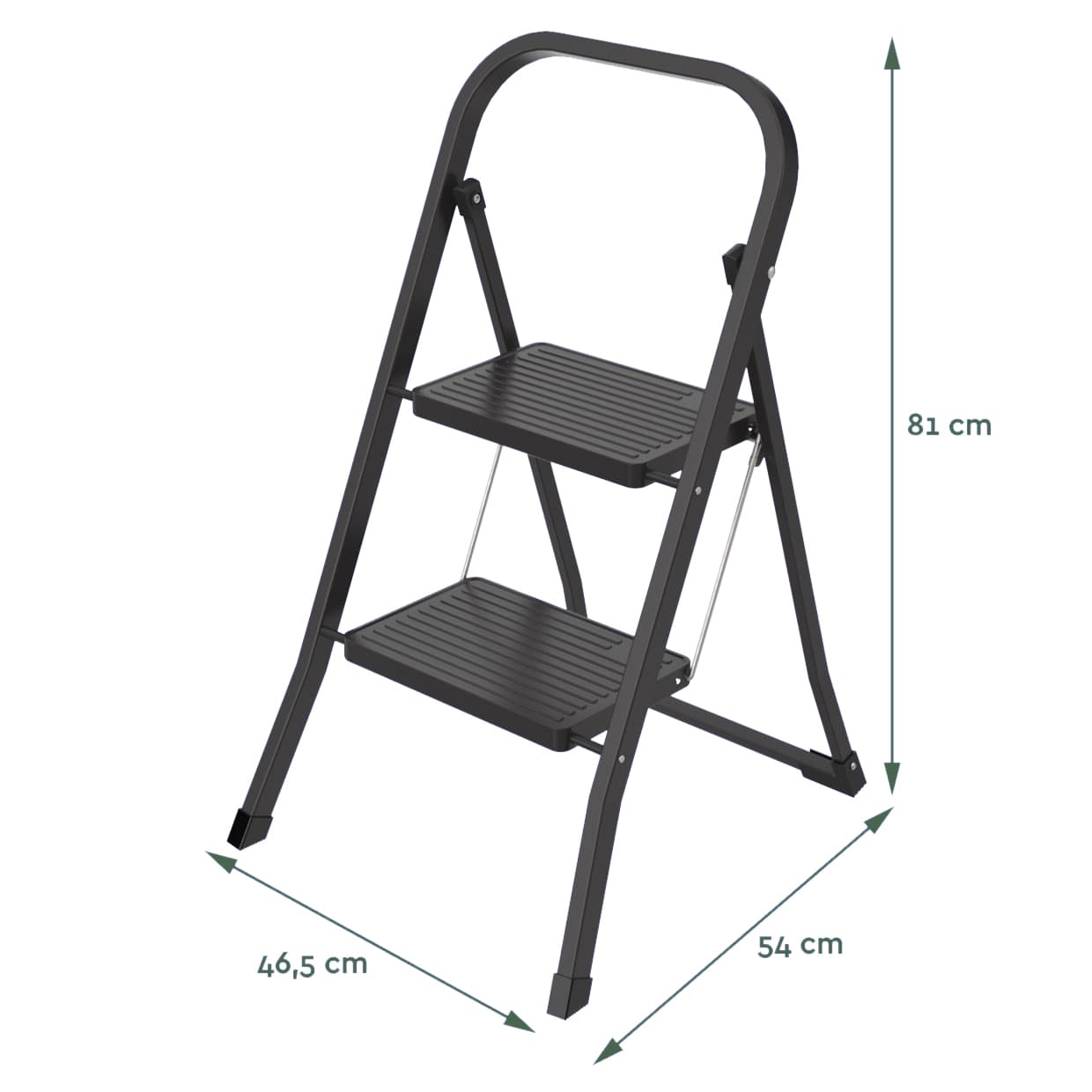 Huishoudtrap BRASQ 2 treden SL200 zwart 2