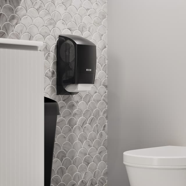 Toiletpapierdispenser Katrin systeemrol duo zwart 77519 3