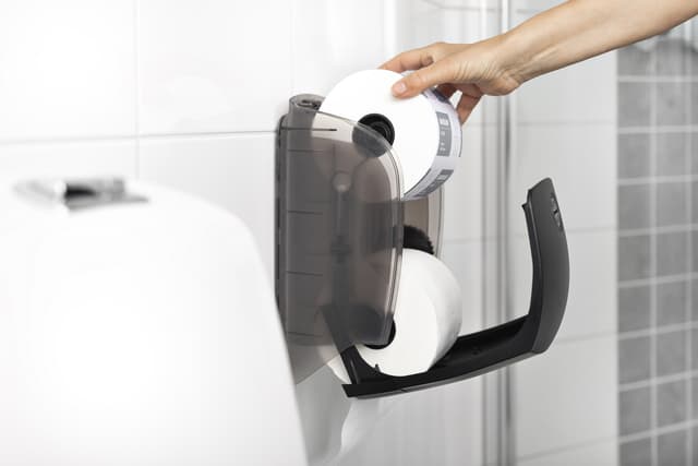 Toiletpapierdispenser Katrin systeemrol duo zwart 77519 4