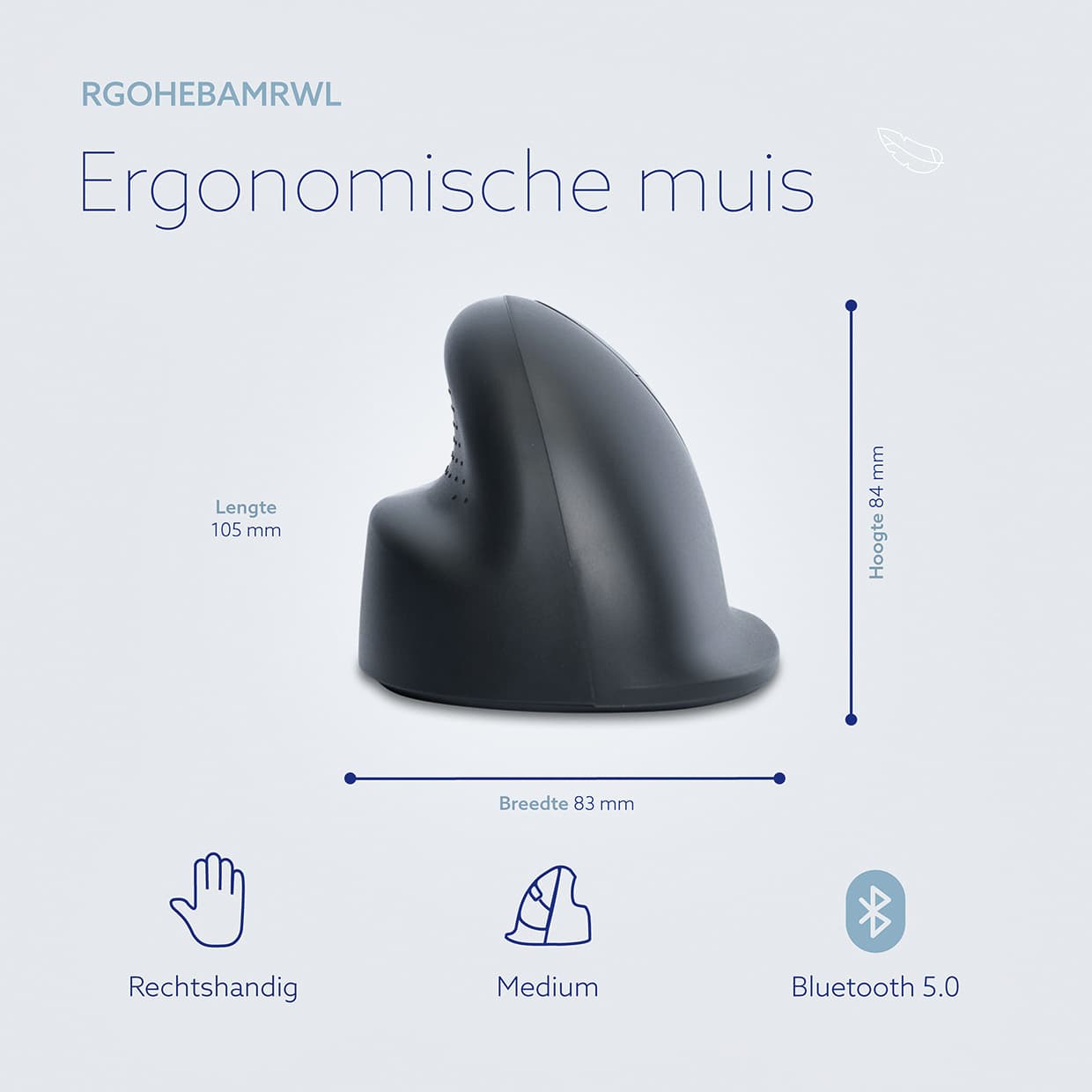 Ergonomisch muis R-Go HE Basic Wireless Rechts M 6