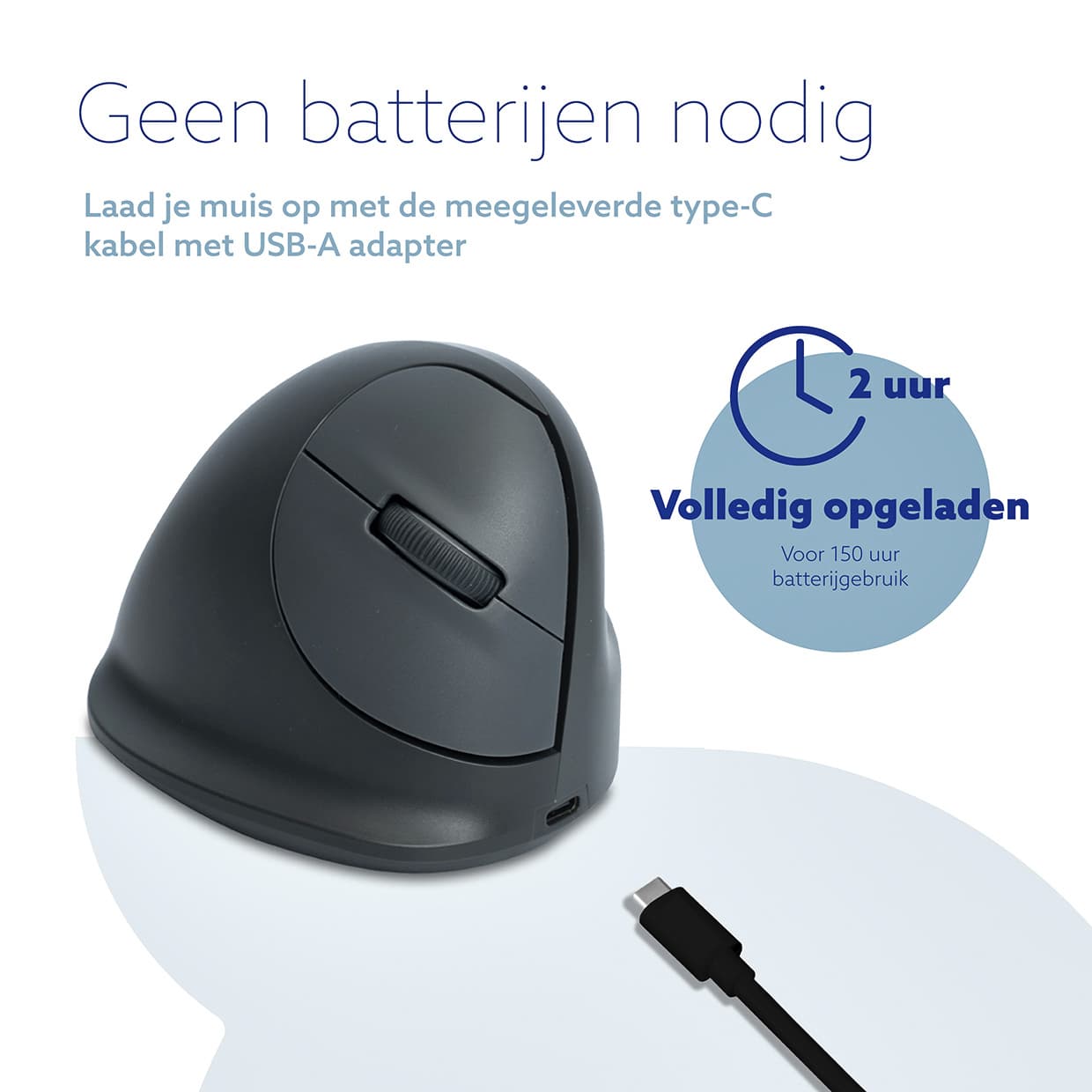 Ergonomisch muis R-Go HE Basic Wireless Rechts M 8