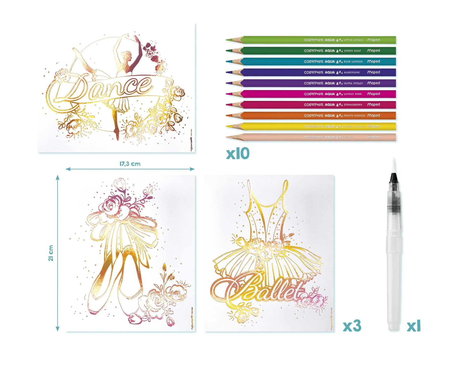 Hobbyset Maped Creativ Aqua'Art ballet 14-delig assorti 3