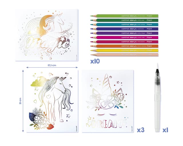 Hobbyset Maped Creativ Aqua'Art eenhoorn 14-delig assorti 3