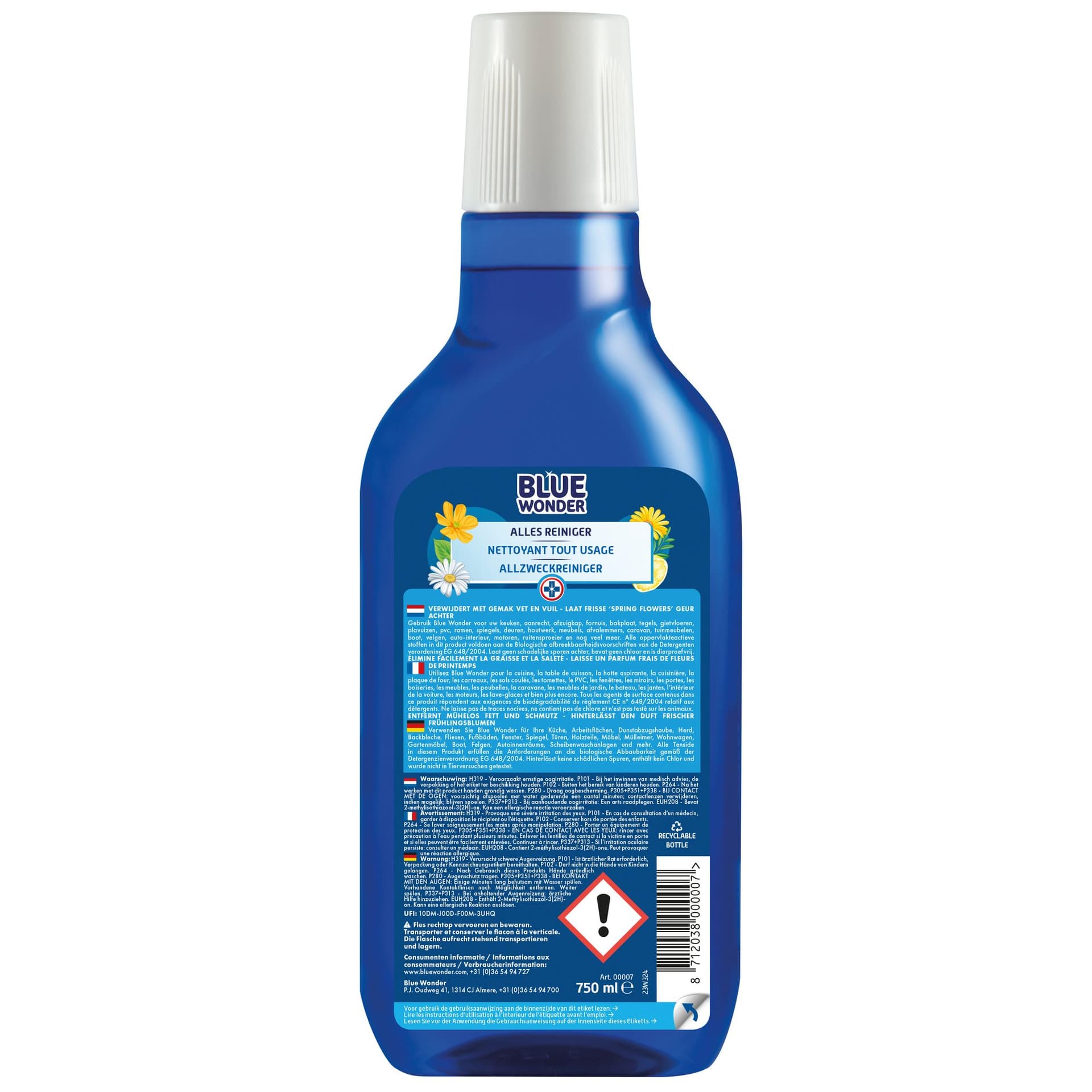 Allesreiniger Blue Wonder met dop dosering 750ml 2