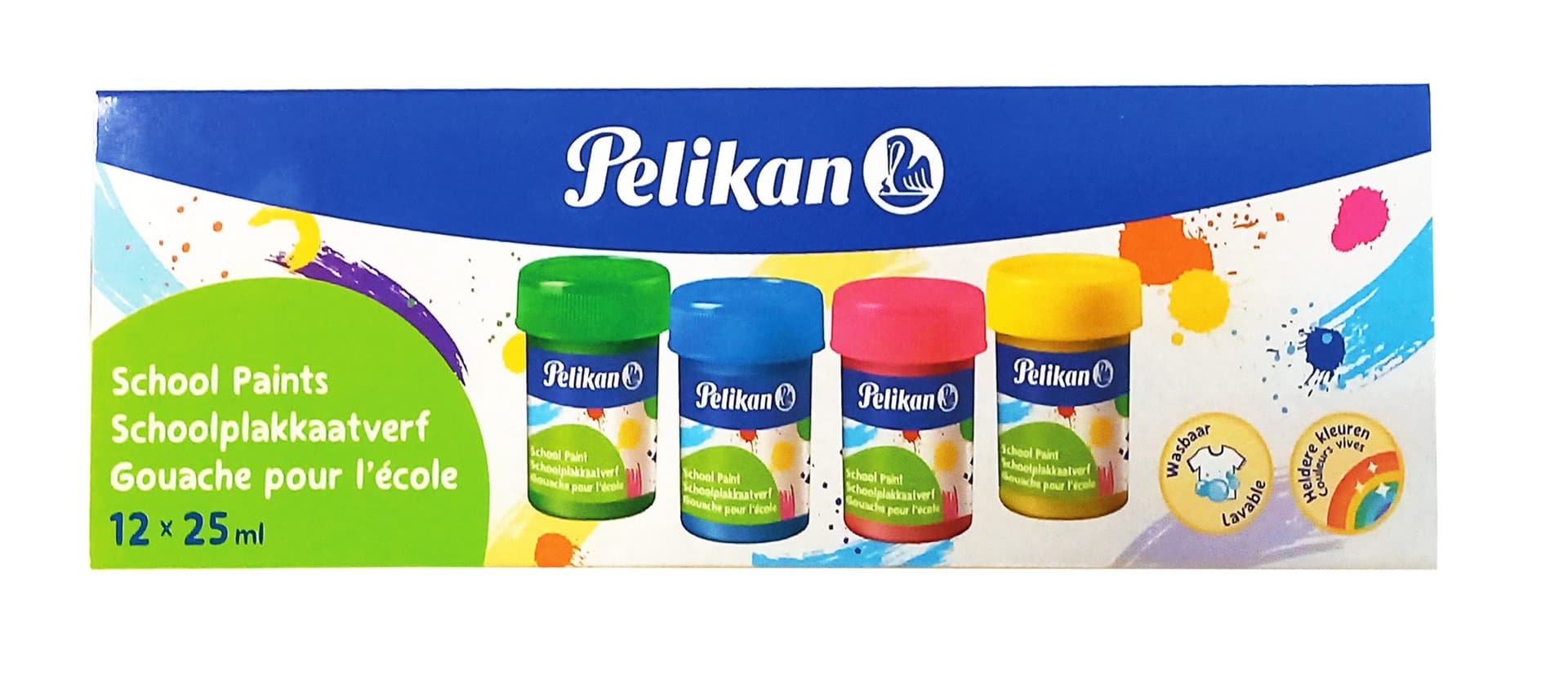 Plakkaatverf Pelikan 20ml assorti doos à 12 potjes 2