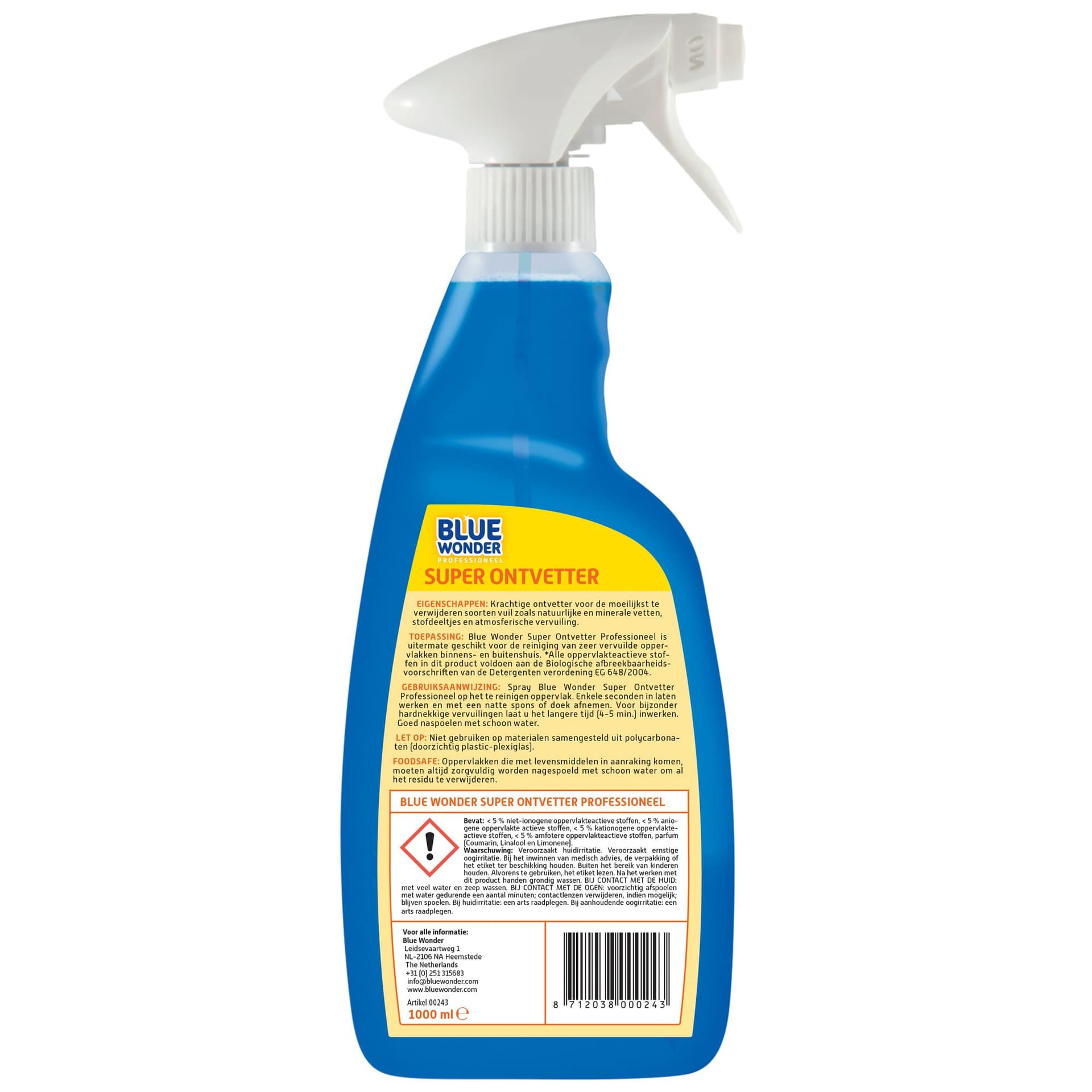 Ontvetter Blue Wonder prof superontvetter spray 1liter 2