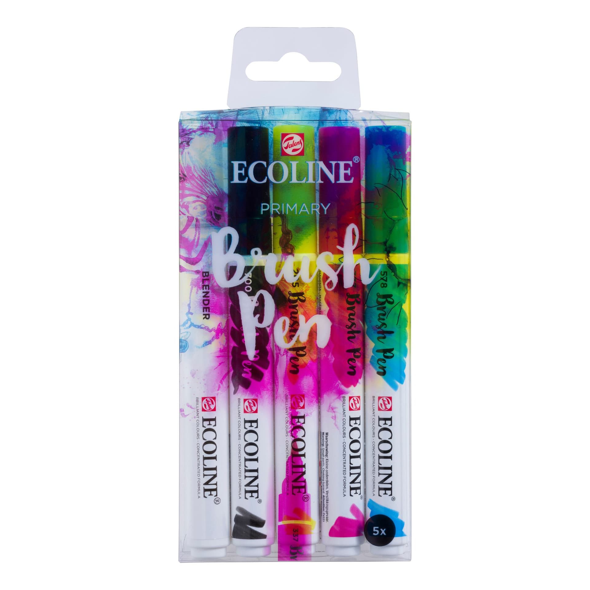 Brushpen Talens Ecoline set à 5 stuks primair 3