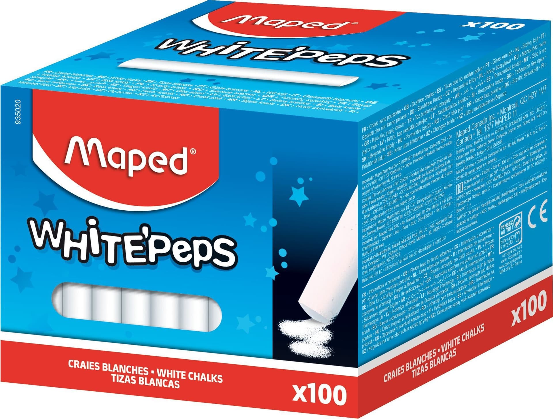 Schoolbordkrijt Maped White'Peps doos á 100 stuks wit 2
