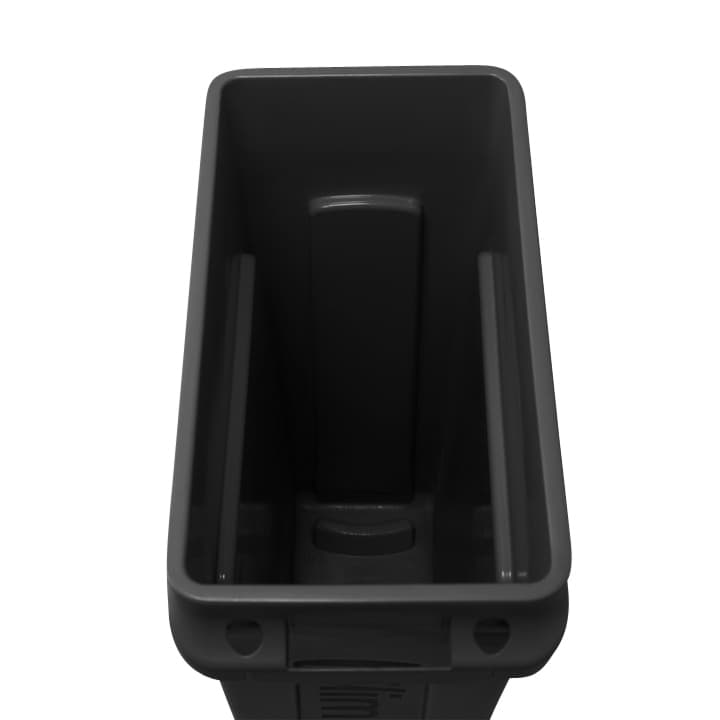 Afvalbak Rubbermaid Slim Jim Vented met luchtsleuven 87 liter zwart 2