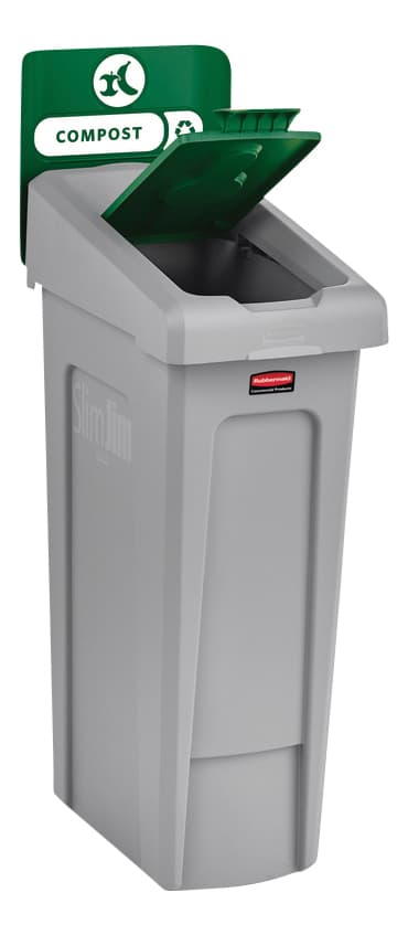 Deksel Rubbermaid Slim Jim Recyclestation gesloten groen 3