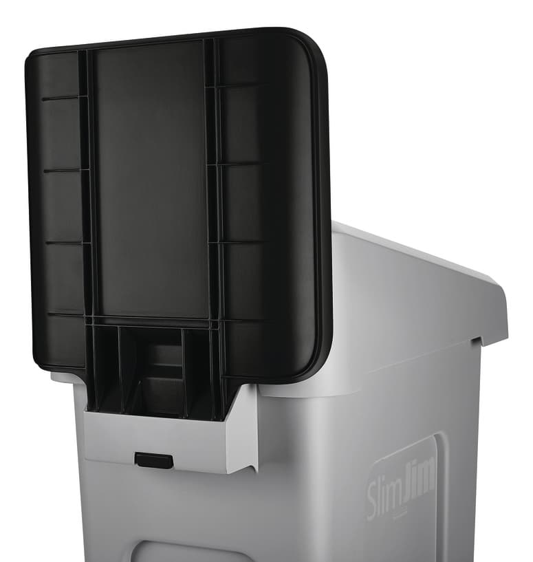 Paneel Rubbermaid Slim Jim Recyclestation voor label zwart 2