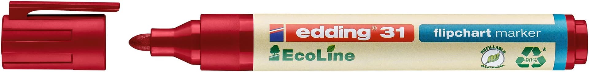 Viltstift edding 31 EcoLine voor flipover rond 1.5-3mm rood