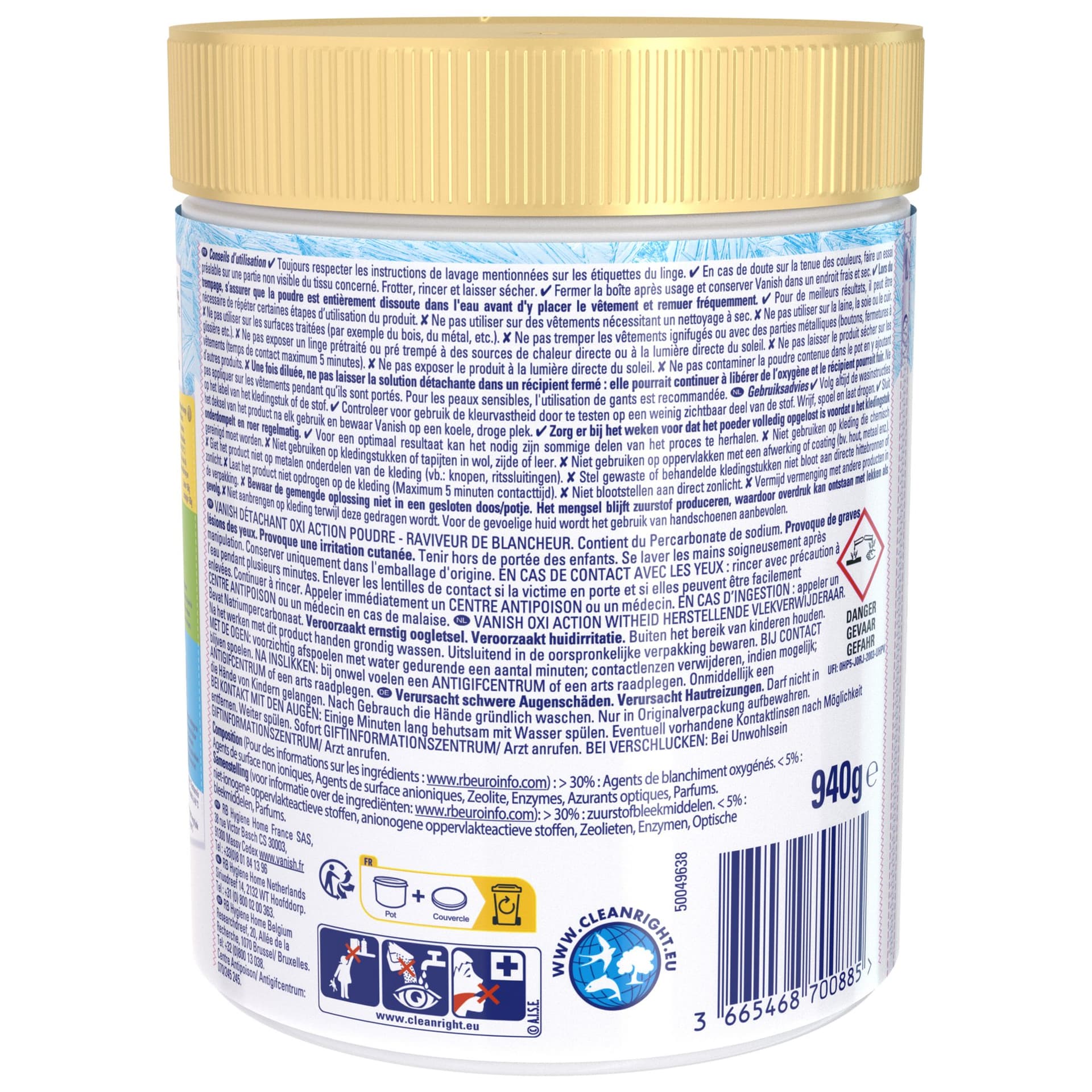 Wasbooster Vanish Oxi Action Whitening poeder 940g 2