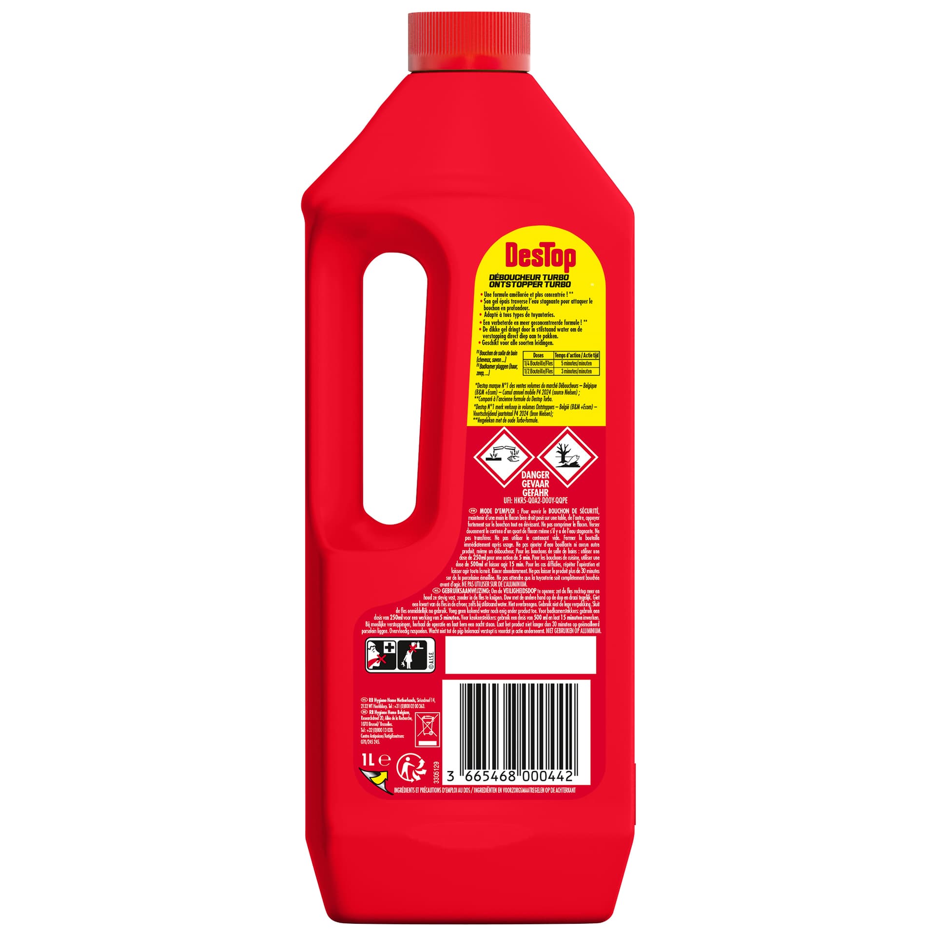 Afvoerontstopper Destop Turbo Gel  1L 2
